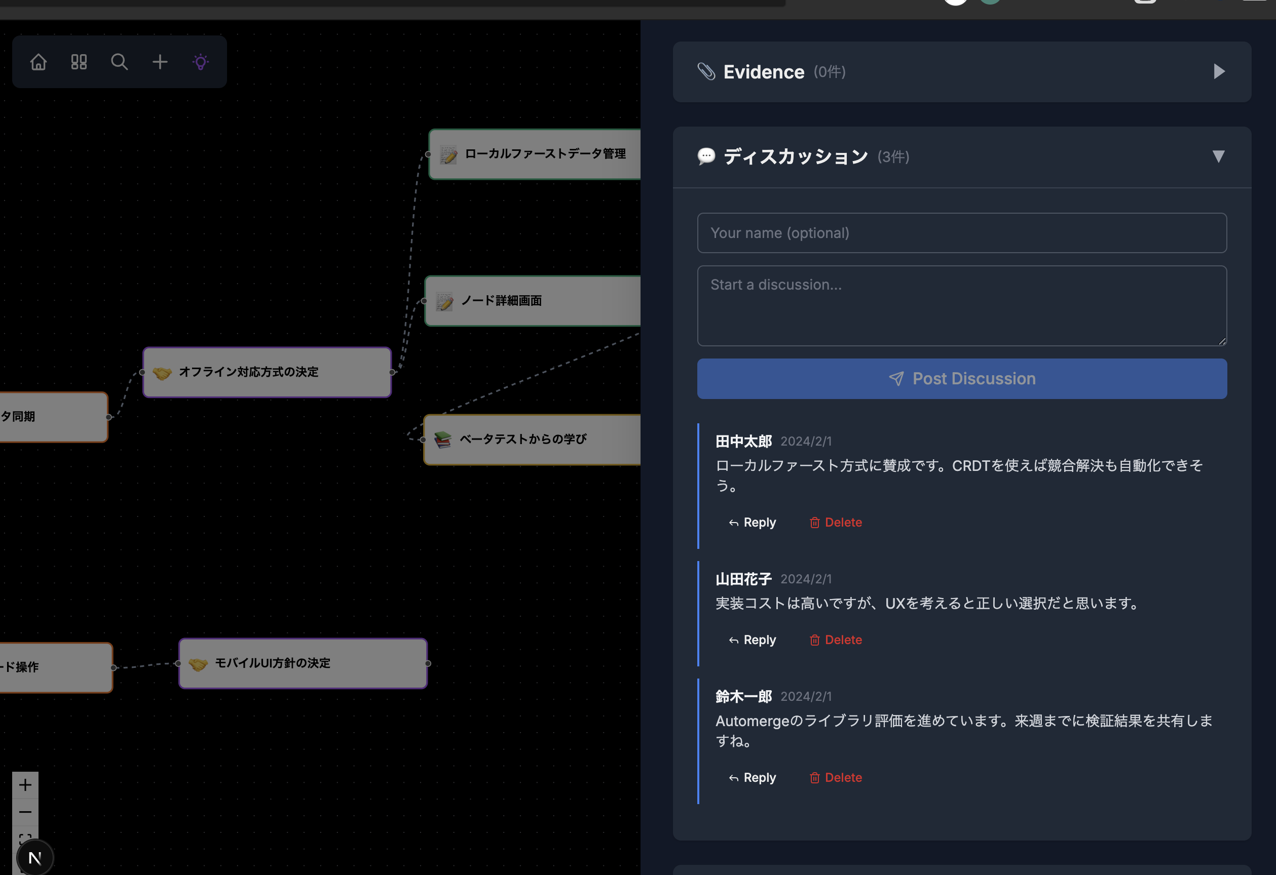 チームで決定を共有